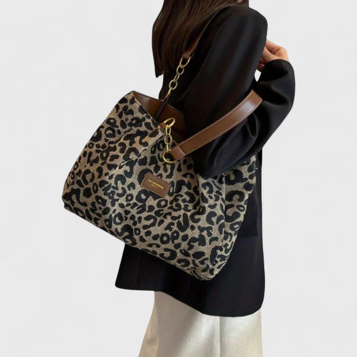 Valeria - Bolso grande con elegante estampado de leopardo