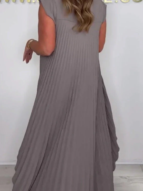 Elsa™ Conjunto plisado de dos piezas con top asimétrico y pantalón palazzo