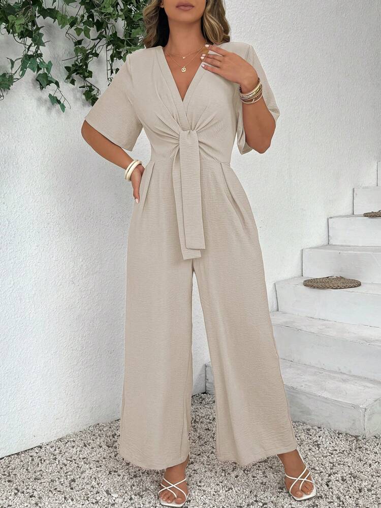 AURA – Mono Fluido con Nudo Frontal y Pierna Ancha