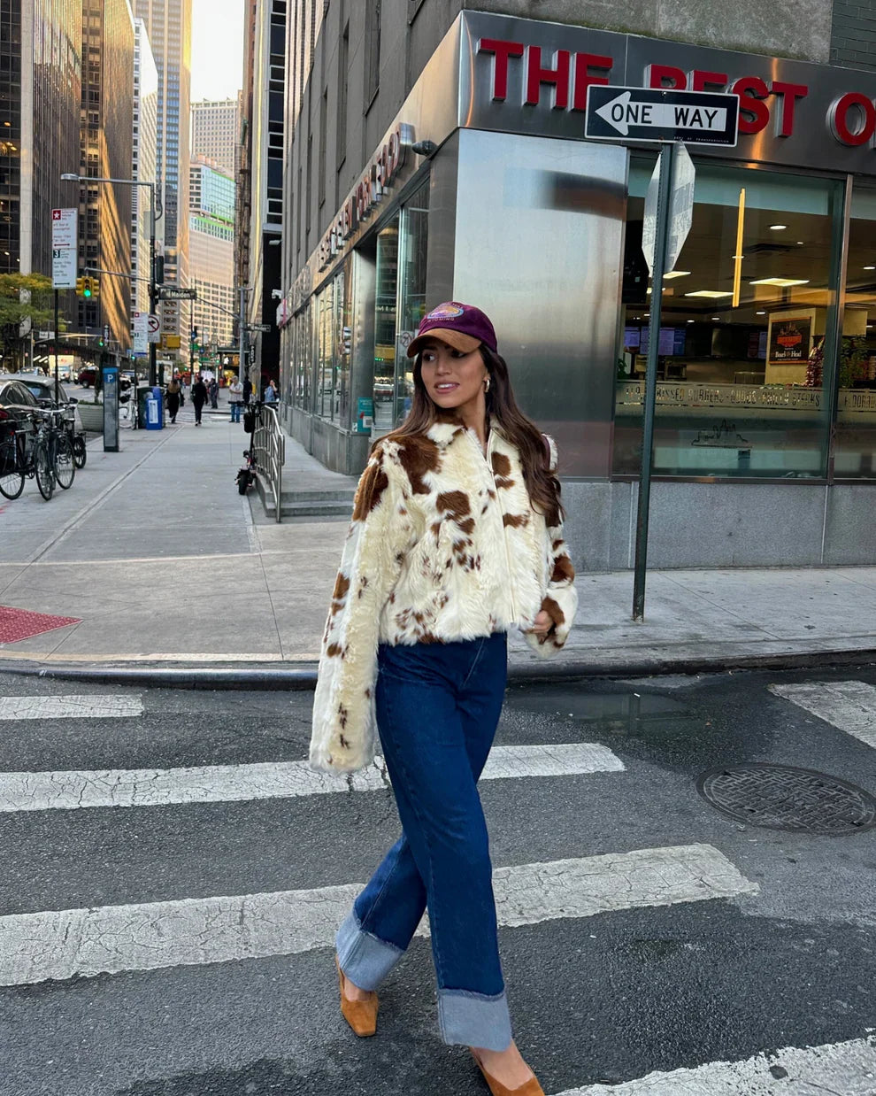 Gloria / Chaqueta de piel sintética estilo vaca