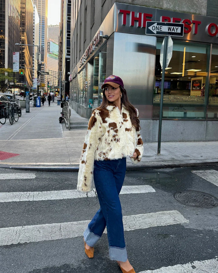 Gloria / Chaqueta de piel sintética estilo vaca