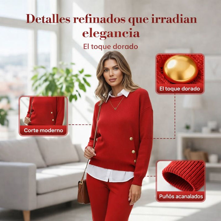 Sara – Conjunto de dos piezas con sudadera y pantalón recto