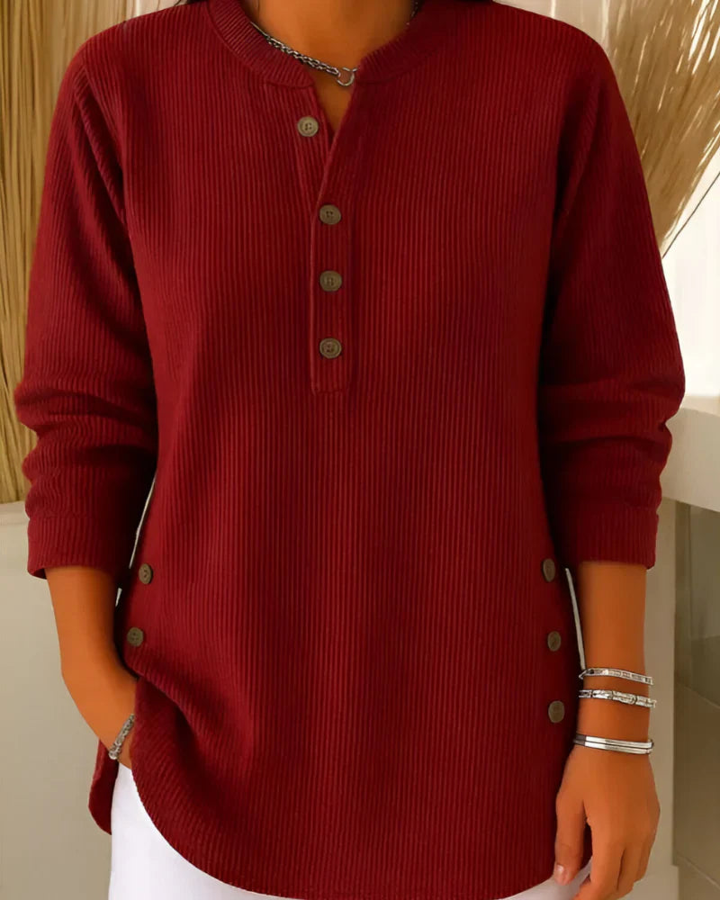 Neris - Blusa de punto moderno de manga larga