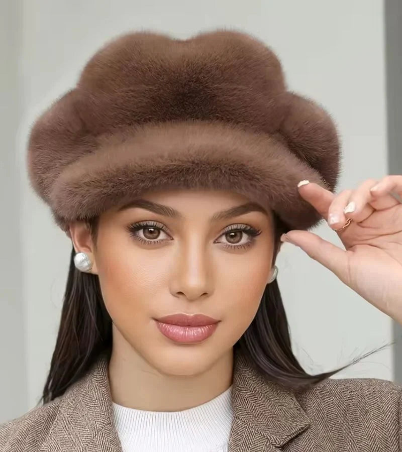 Tallina – Boina de piel sintética efecto visón