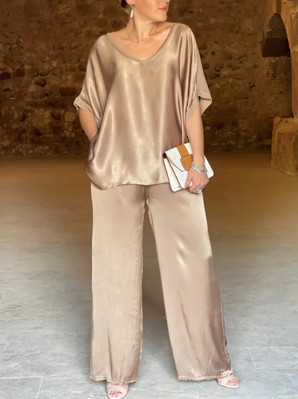 Gala™ Elegante conjunto de dos pieza con mangas cortas