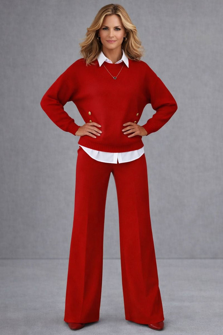 Sara – Conjunto de dos piezas con sudadera y pantalón recto