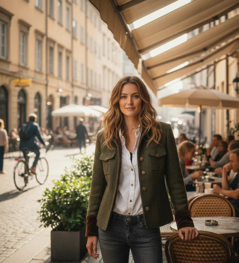 Daniela - Chaqueta elegante con detalles en terciopelo