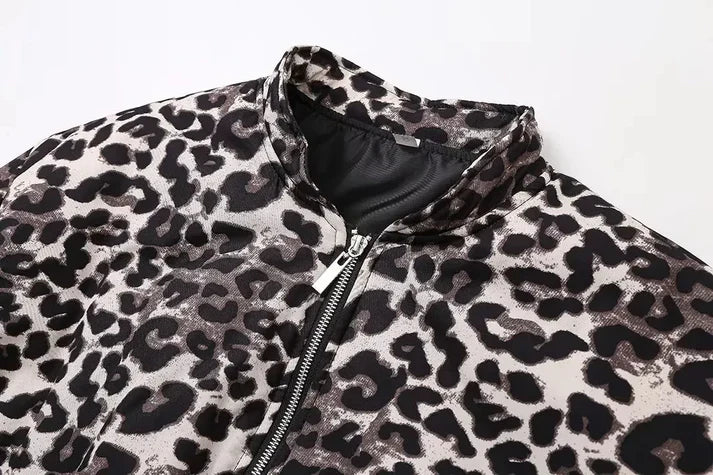 Fiona - Chaqueta bomber para otoño con estampado animal print