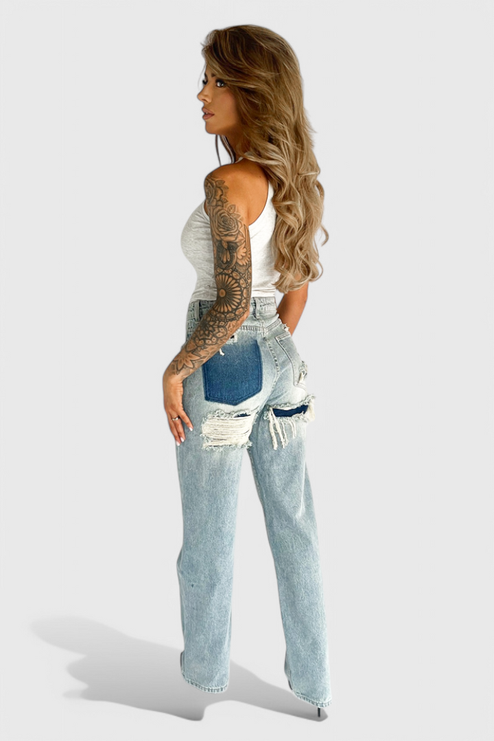 Roxy | Jeans Vintage Desgastados de Cintura Alta