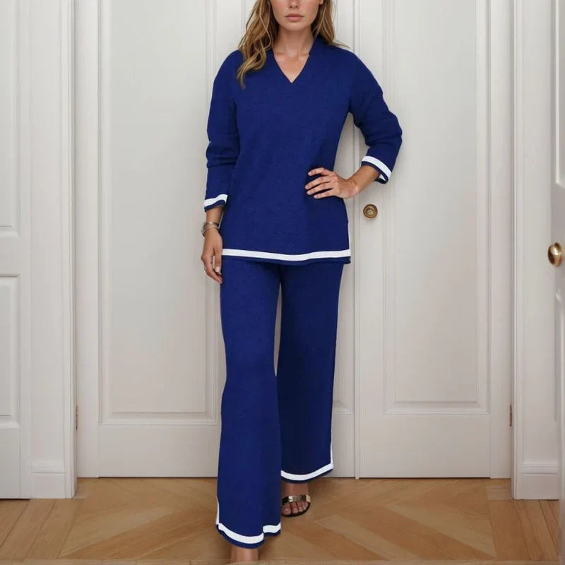 Bruna - Conjunto de punto suave con detalles en contraste