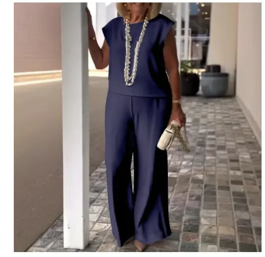 Isamar™ – Conjunto elegante de dos piezas con pantalón palazzo