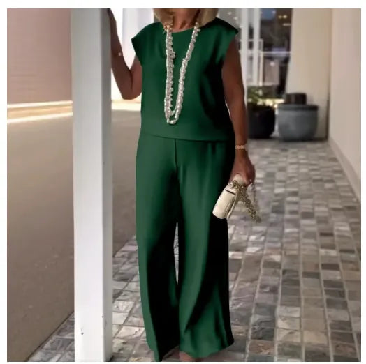 Isamar™ – Conjunto elegante de dos piezas con pantalón palazzo