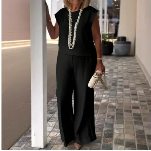 Isamar™ – Conjunto elegante de dos piezas con pantalón palazzo