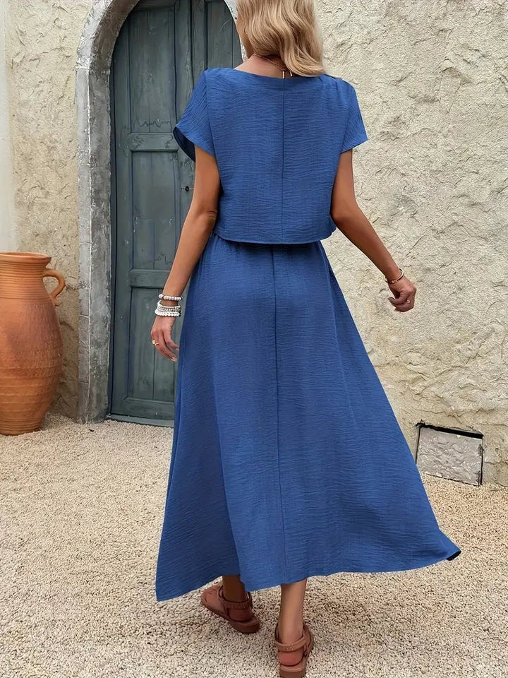 Malena™ | Conjunto fluido de top y falda midi con efecto elegante y relajado