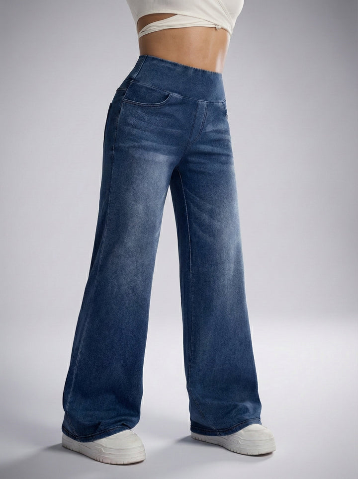 Pantalones anchos con control de abdomen