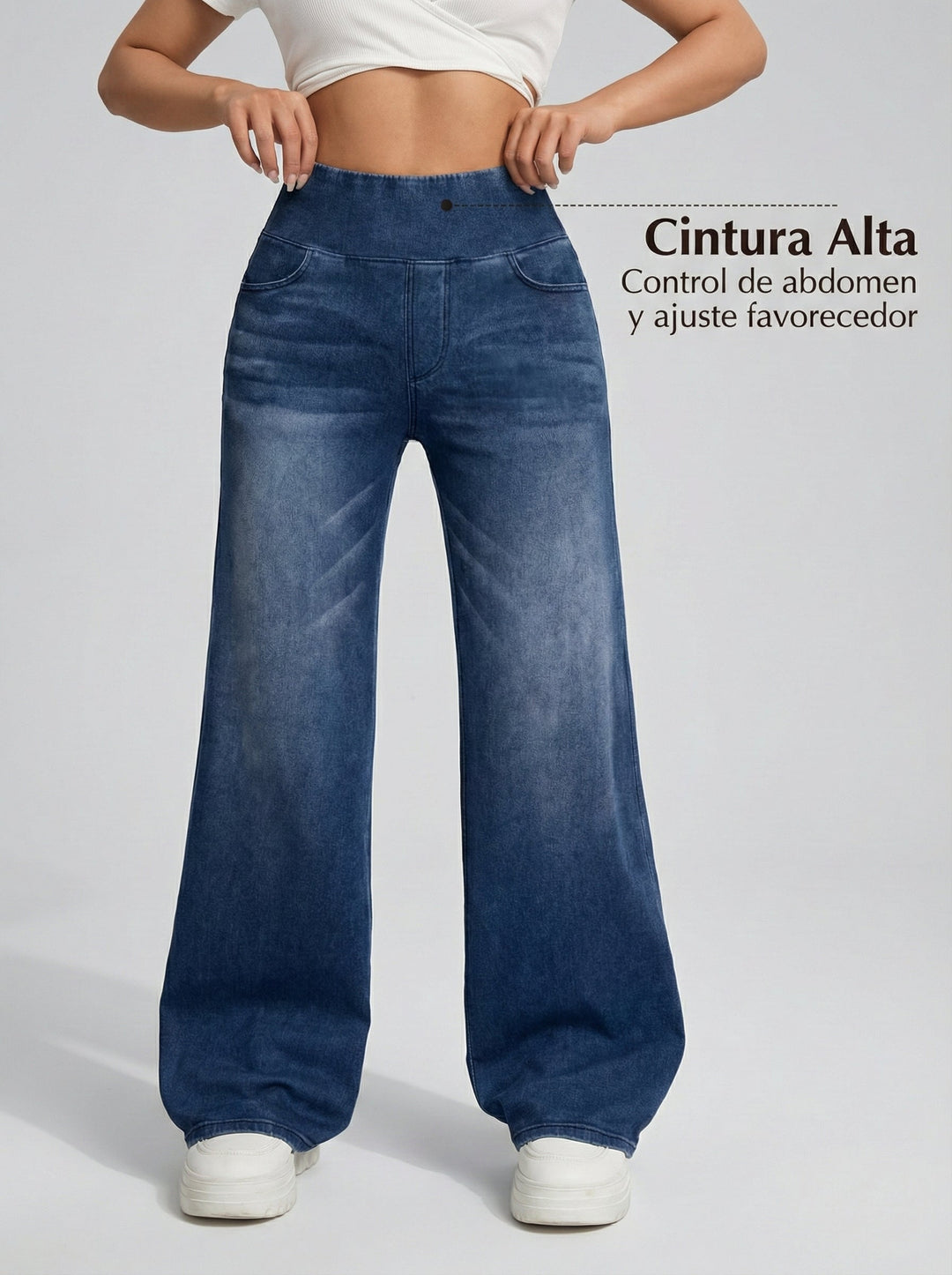 Pantalones anchos con control de abdomen