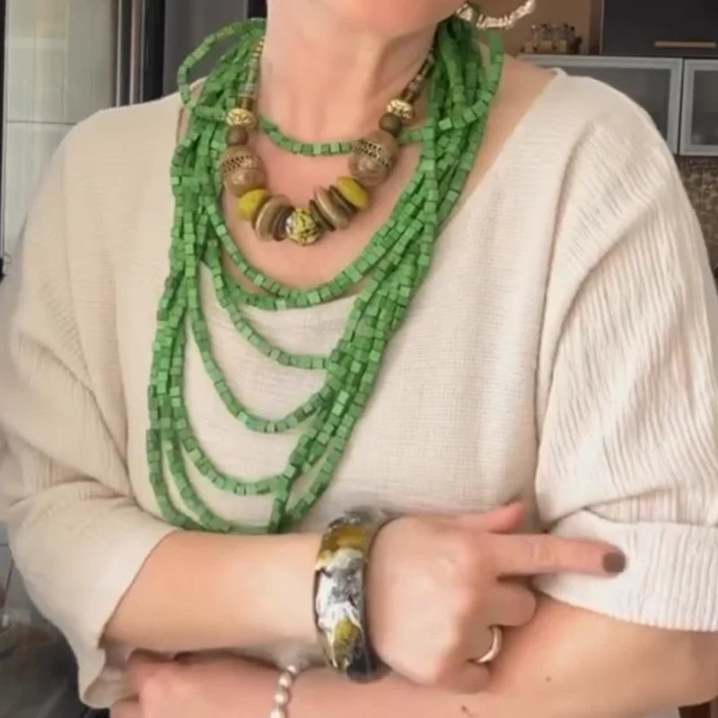 Vega™ Conjunto de dos piezas para mujer cómodo y elegante confeccionado en algodón y lino con blusa y falda de cuello redondo