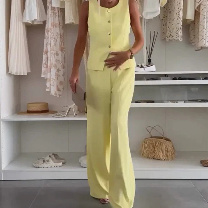 Lúa - Conjunto sin mangas con pantalón fluido y estilo sofisticado