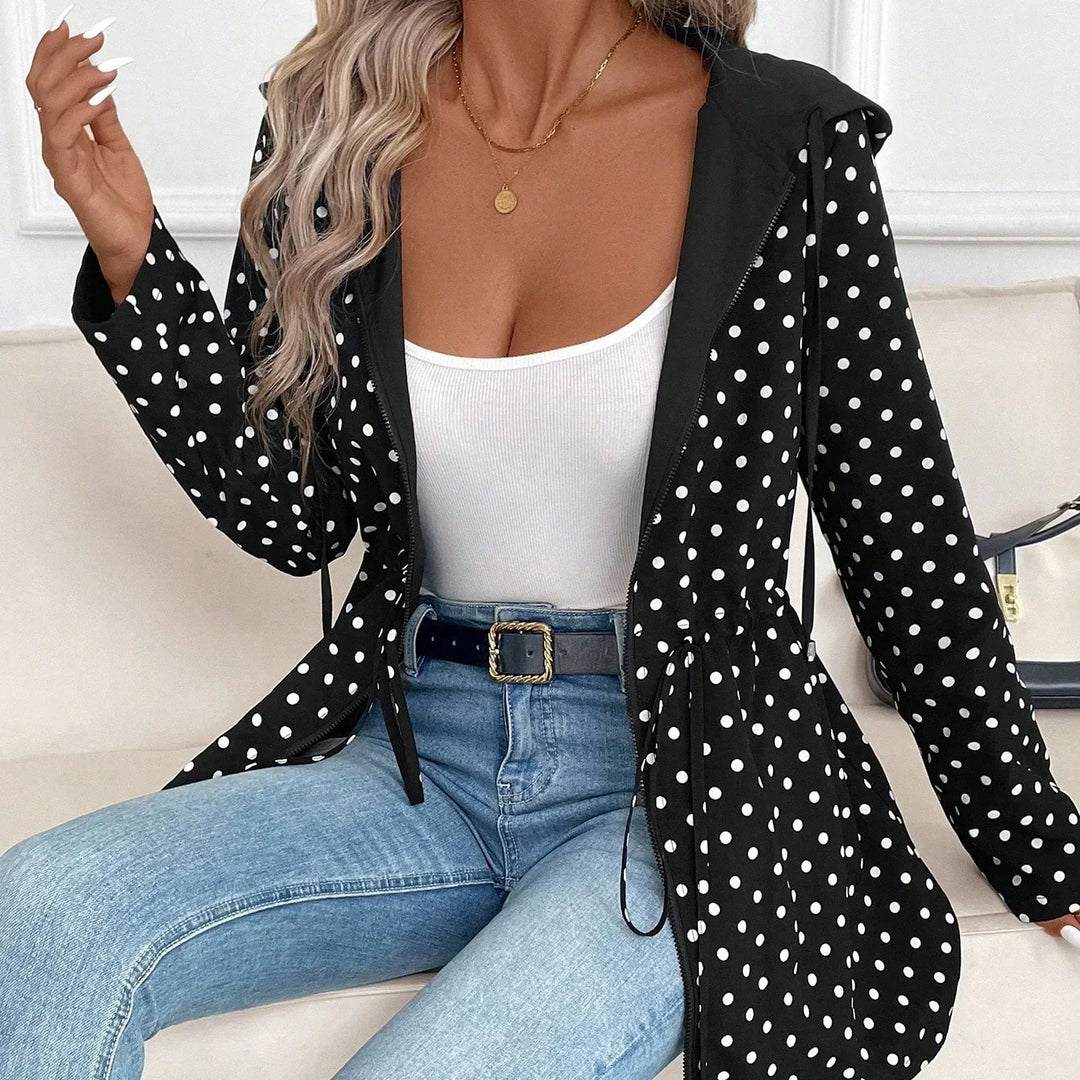 Brenda - Chaqueta reversible con cremallera y capucha ajustable