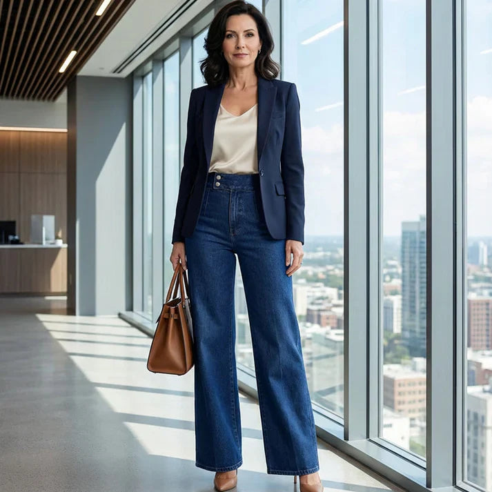 Paula – Jeans de cintura alta y pernera ancha